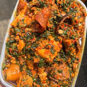 Afang Soup Serve with Swallow