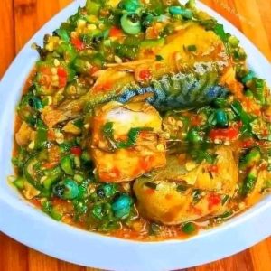 Seafood Okra Serve with Swallow